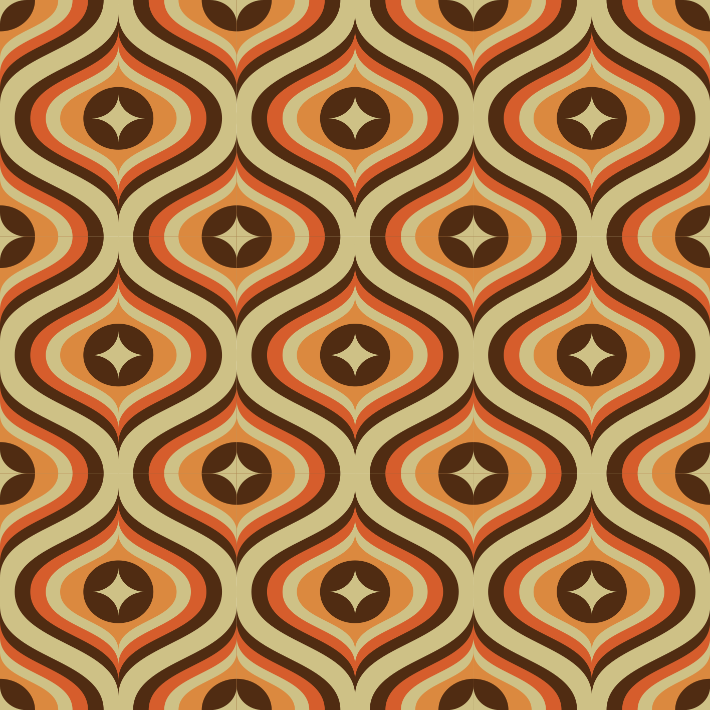 Vintage vinyl tæppe retro orange og brun - TenStickers
