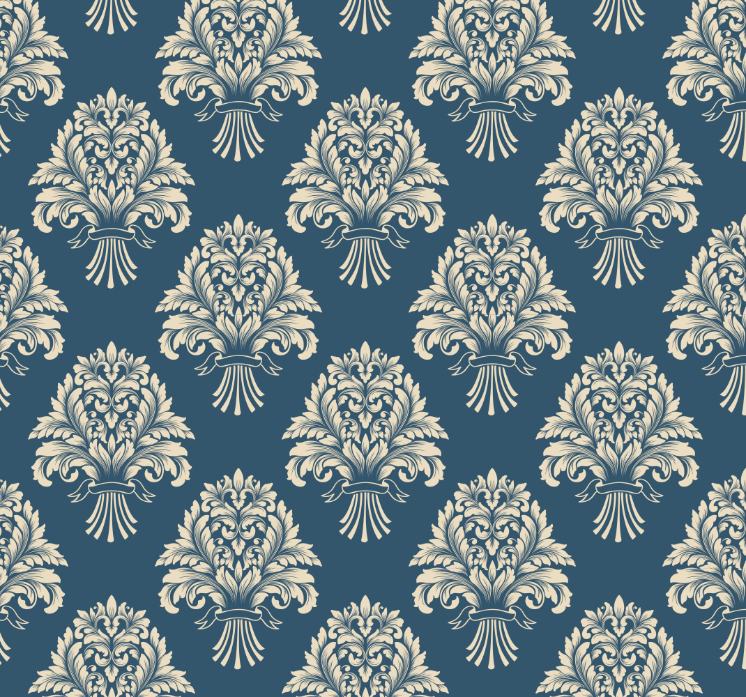Vintage vinyl tæppe med barok blomstermotiv - TenStickers