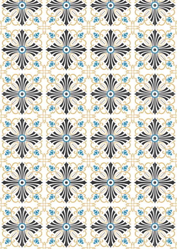 Vintage vinyl tæppe med kryds spiral design - TenStickers