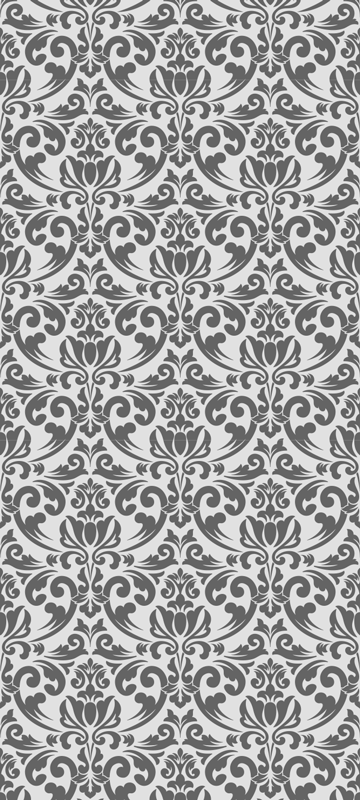 Vintage vinyl tæppe med abstrakt damask design - TenStickers