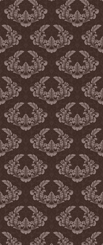 Vintage vinyl tæppe med sømløst damask mønster - TenStickers