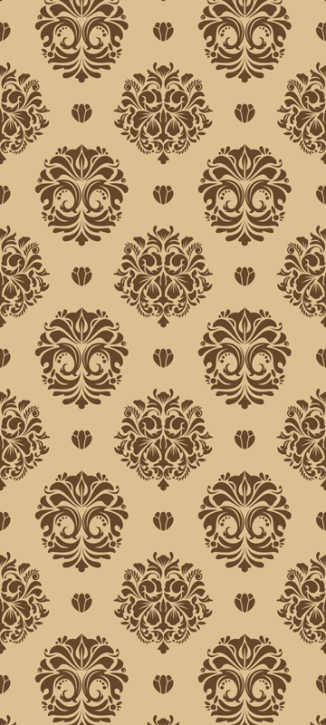 Vintage vinyl tæppe i beige vintage damask stil - TenStickers
