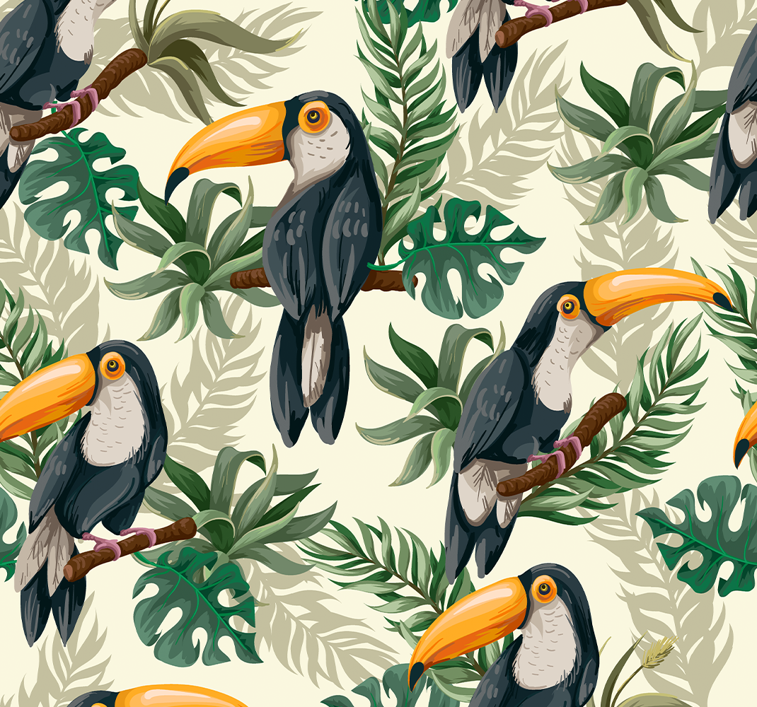 Vinyltæpper med dyr i jungle - TenStickers