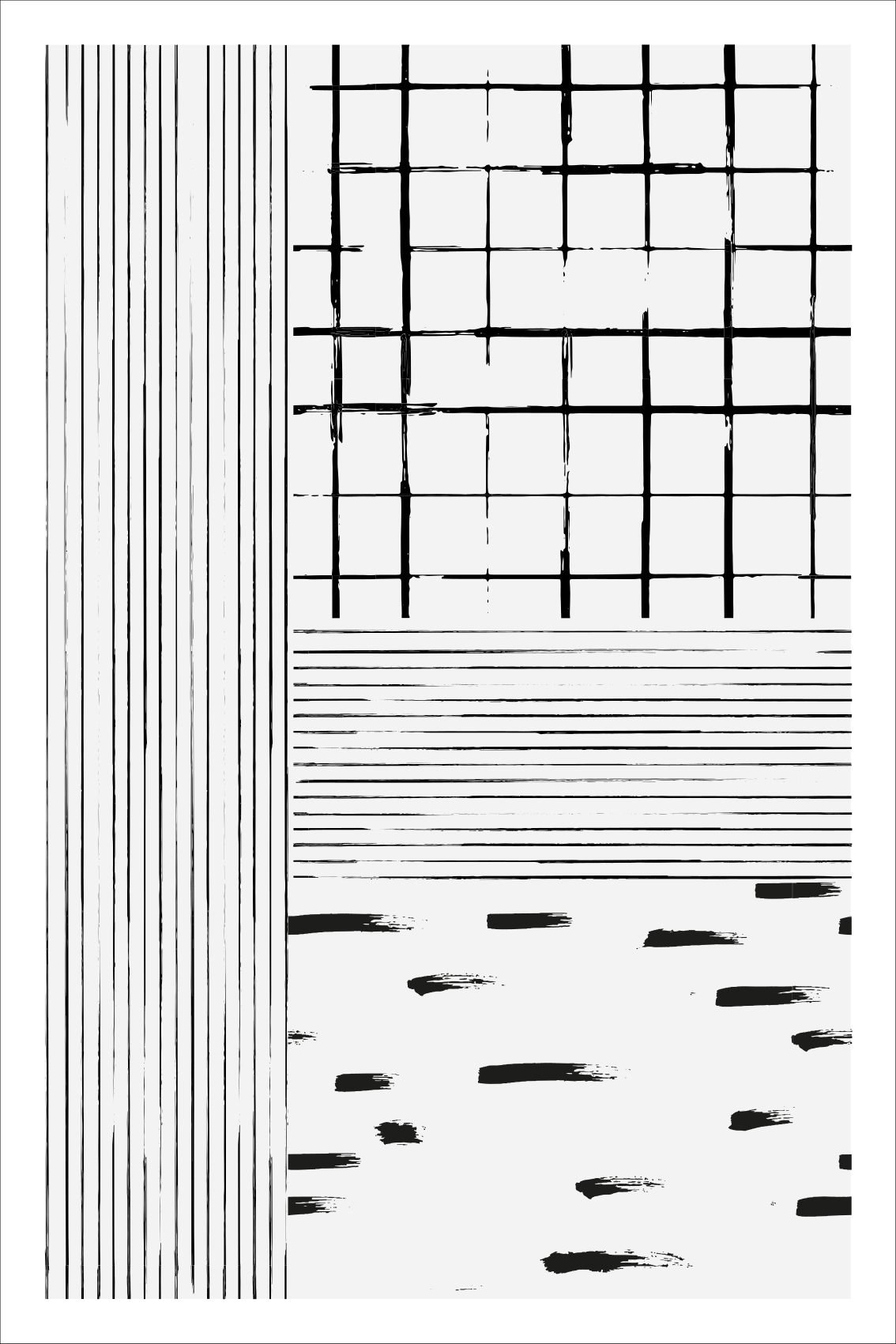 Moderne vinyl tæppe med sorte linjer - TenStickers