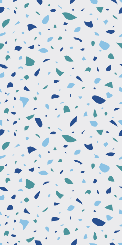 Tekstur vinyl tæppe blå nuancer terrazzo - TenStickers