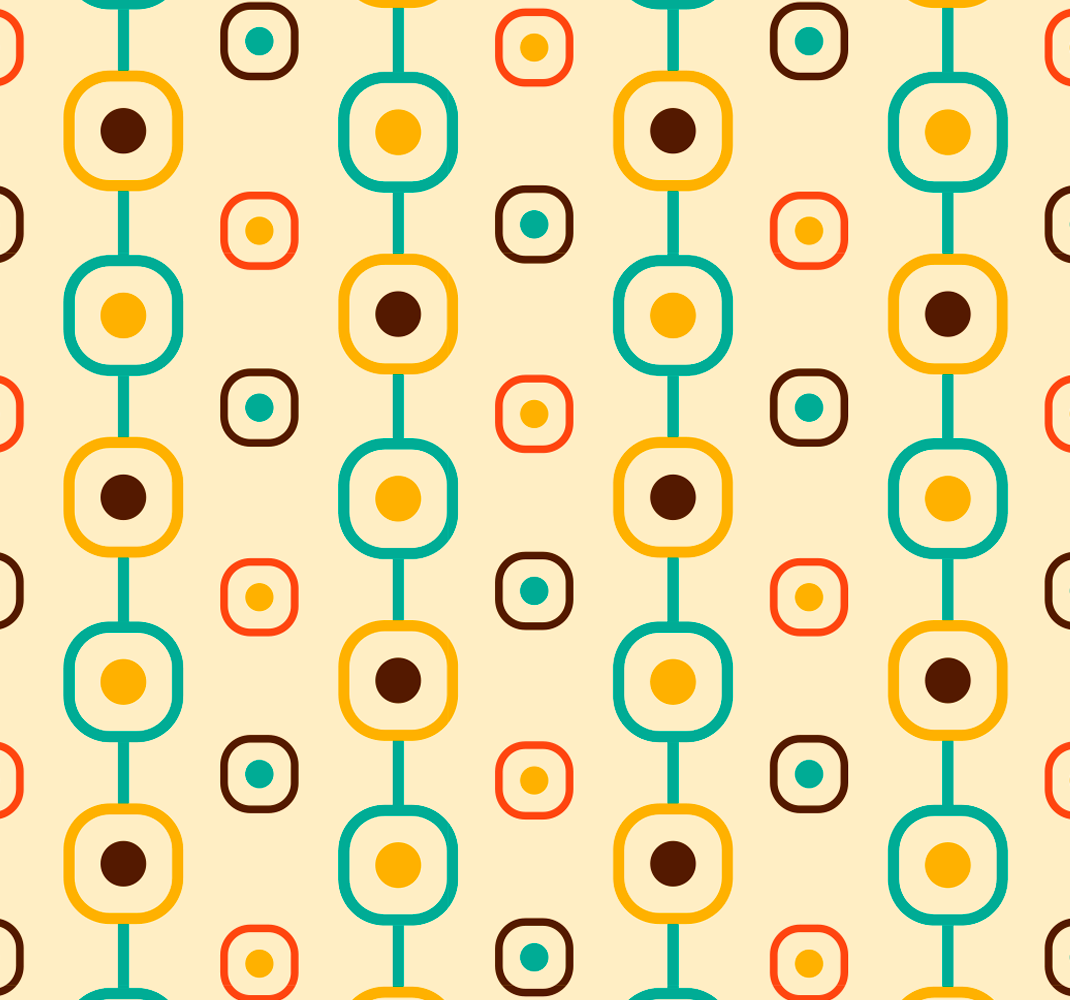 Vintage vinyl tæppe 60er geometrisk - TenStickers