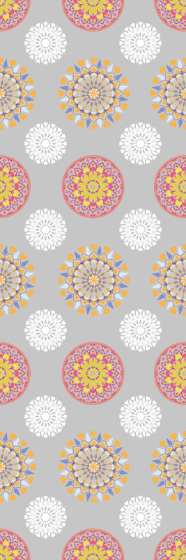 Vintage vinyl tæppe med lyse mandala cirkler - TenStickers