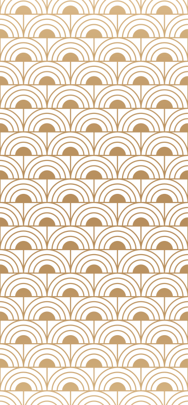 Vintage vinyl tæppe med gyldent gradient bue mønster - TenStickers