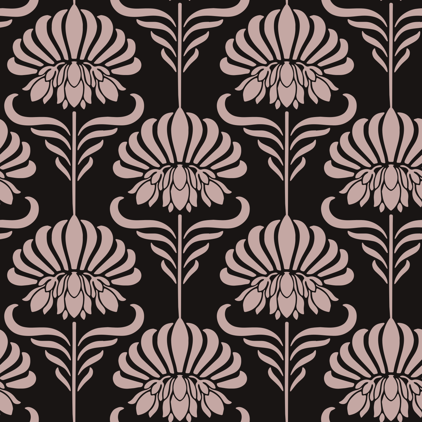 Vintage vinyl tæppe med jugendstil motiver - TenStickers