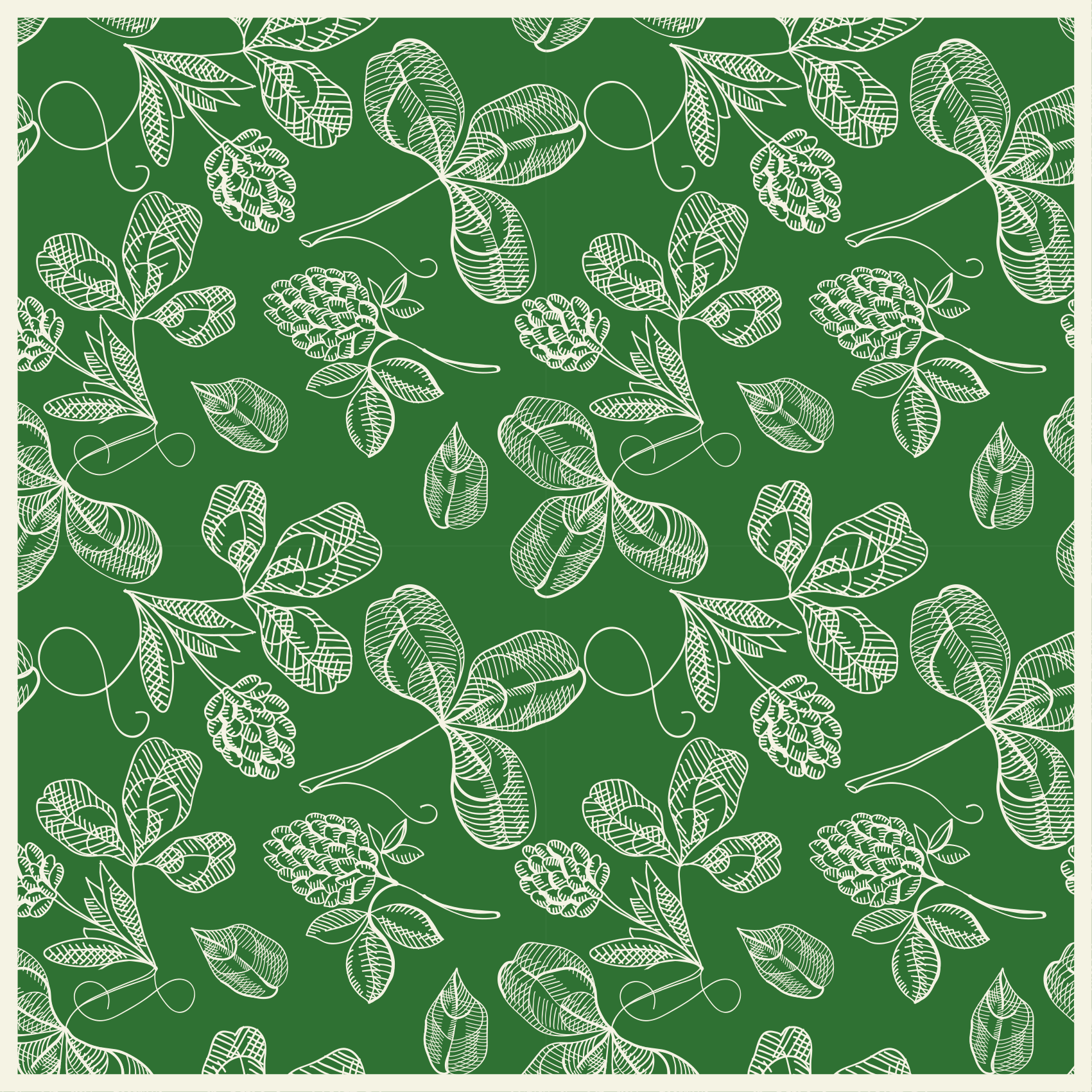 Vintage vinyl tæppe med grøn magnolia gren mønster - TenStickers