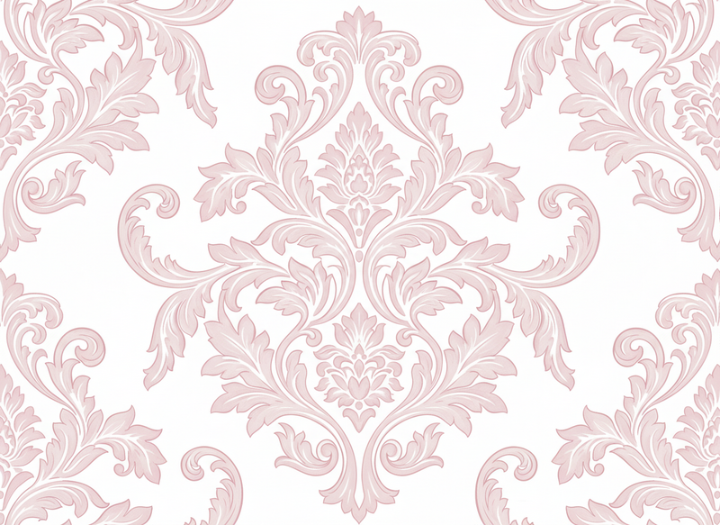 Vintage vinyl tæppe i blush damask paisley - TenStickers