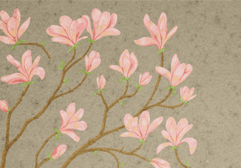 Vintage vinyl tæppe i magnolia stil - TenStickers