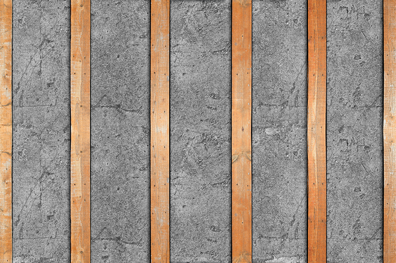 Tekstur vinyl tæppe træplanker på beton - TenStickers