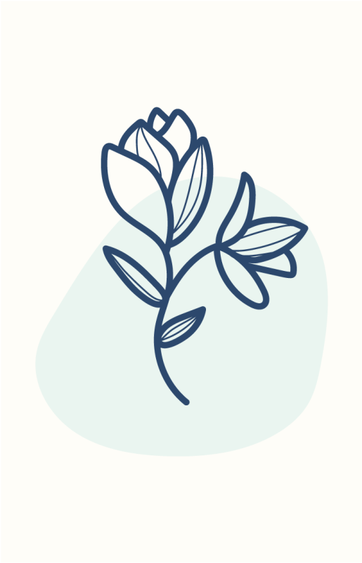 Blomster og planter vinyltæppe botanisk skitseillustration - TenStickers