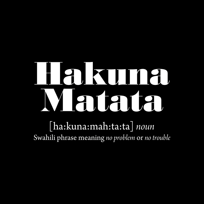 Vinyl tæppe med sætninger hakuna matata betydning - TenStickers