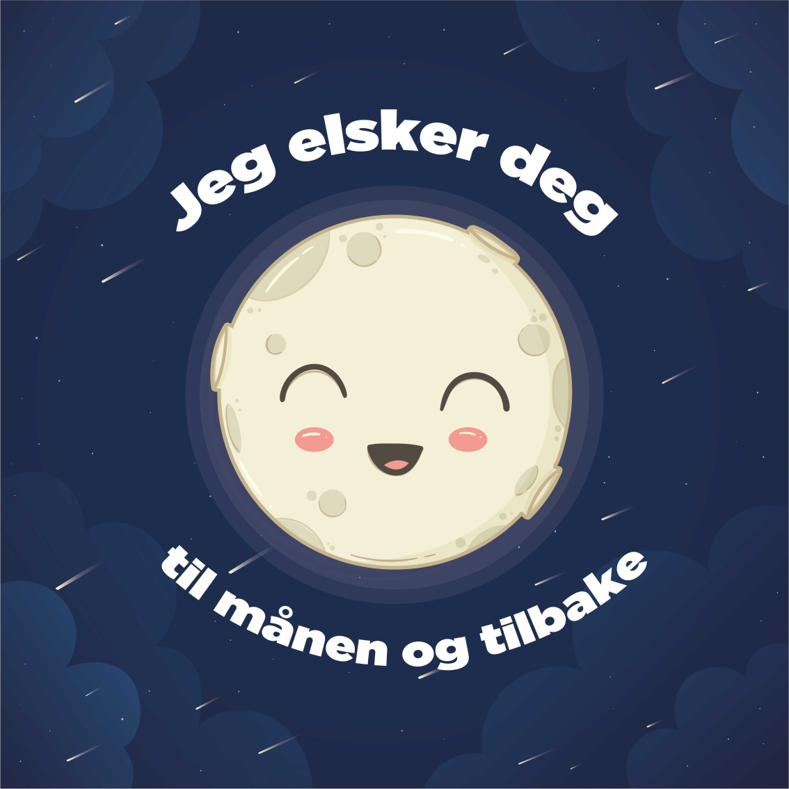 Vinyl tæppe med sætninger i elsker dig til månen - TenStickers