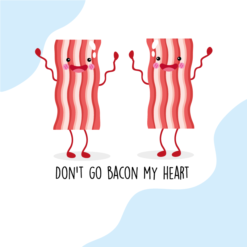 Vinyl tæppe med sjov citat om bacon - TenStickers