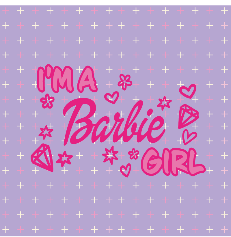 Vinyl tæppe med sætninger jeg er en barbie pige - TenStickers