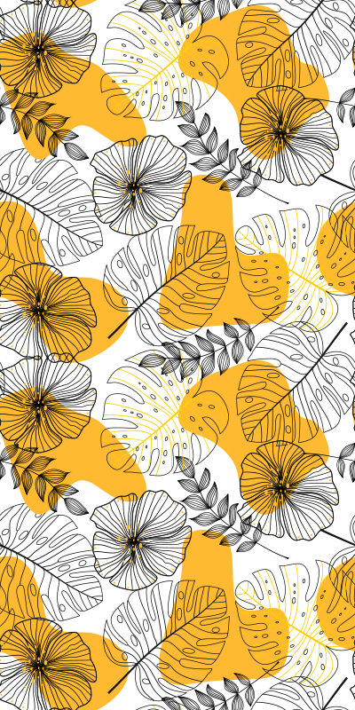 Tekstur vinyl tæppe med blomsterdesign kallax - TenStickers