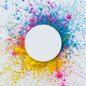 Geometriske vinyl tæppe cirkel splash - TenStickers
