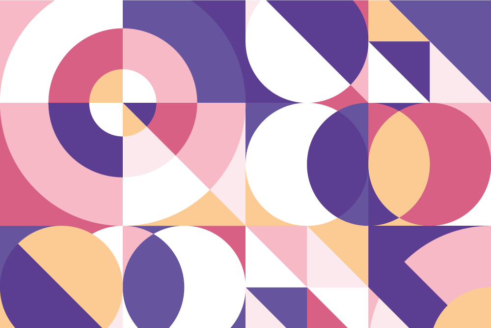 Geometriske vinyl tæppe med abstrakte figurer - TenStickers