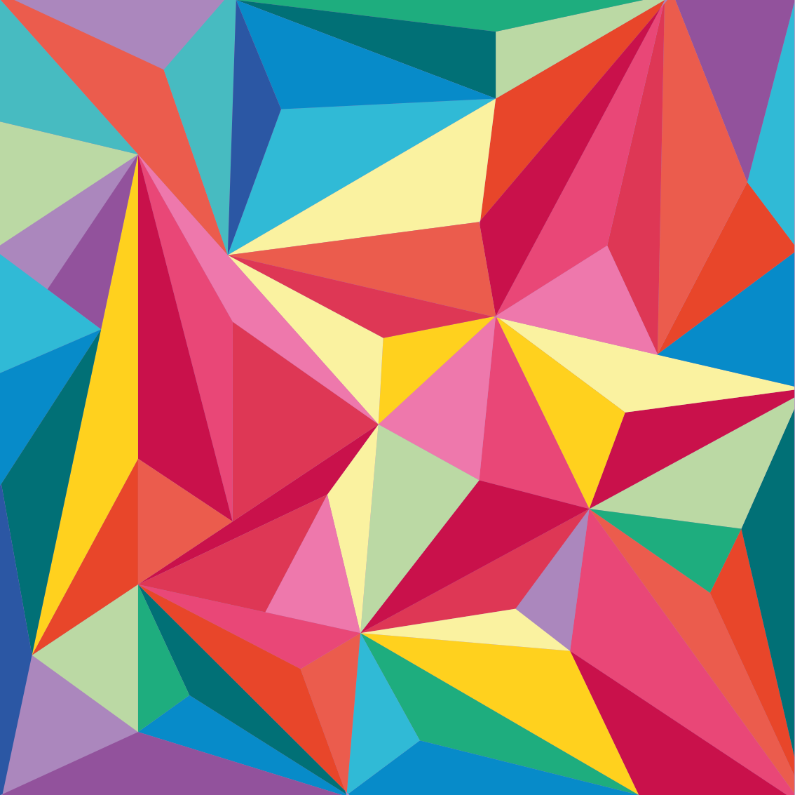 Geometriske vinyl tæppe med flerfarvet geometrisk motiv - TenStickers