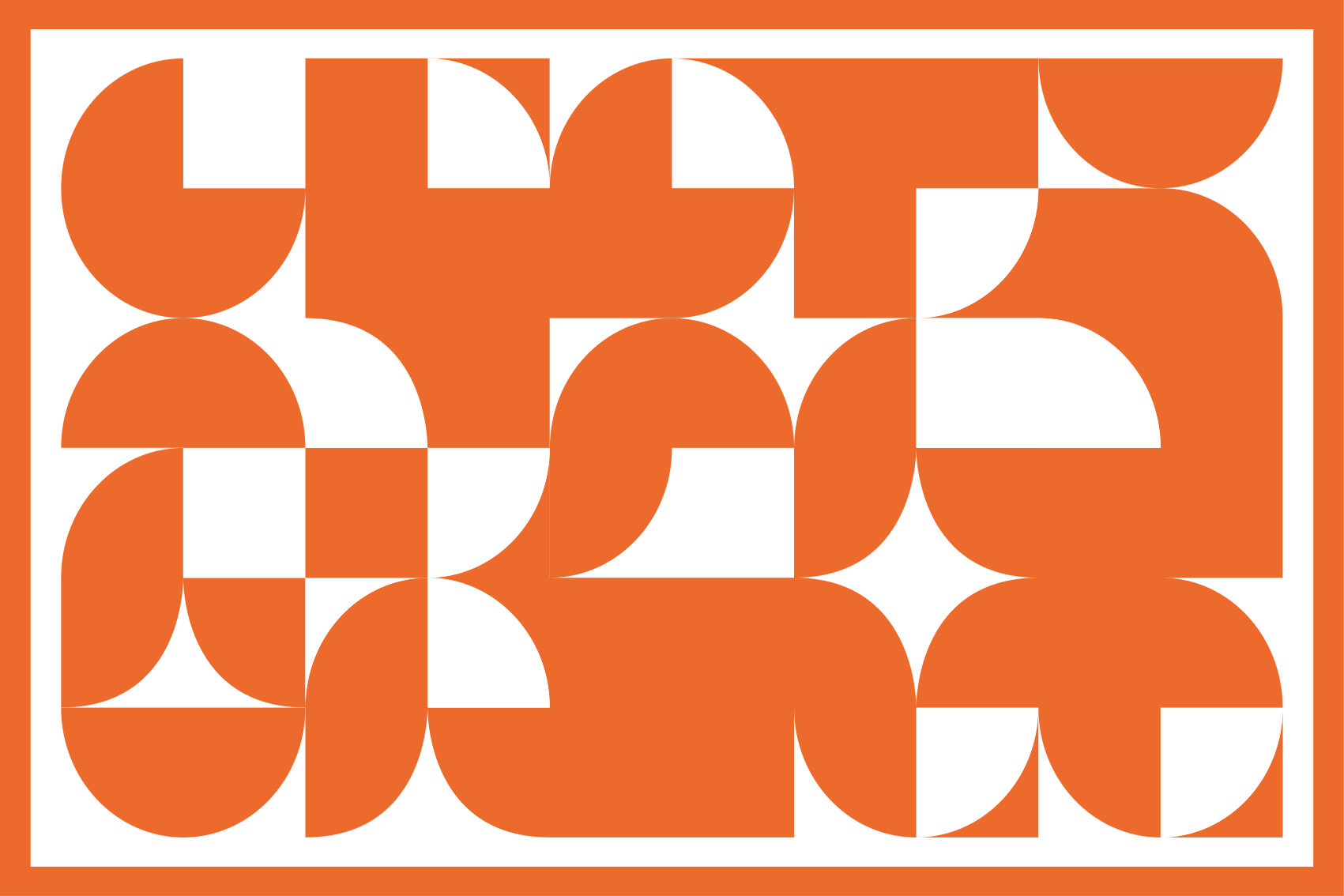Geometriske vinyl tæppe orange cirkel kunstmønster - TenStickers