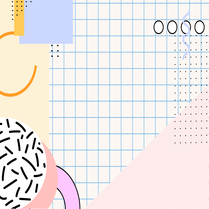 Geometriske vinyl tæppe 80er abstrakte firkanter med farve - TenStickers