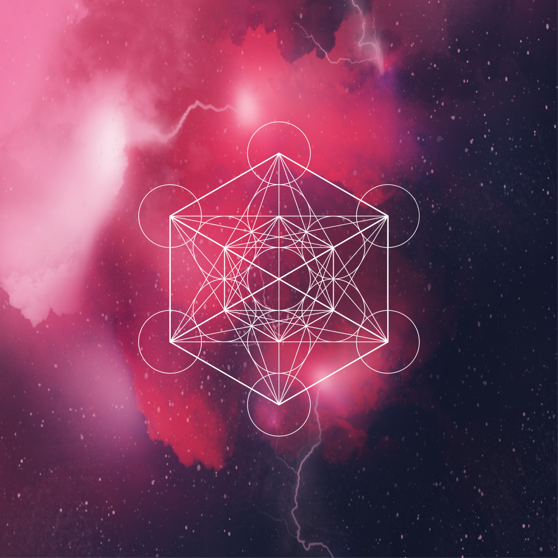 Geometriske vinyl tæppe metatrons symbol - TenStickers