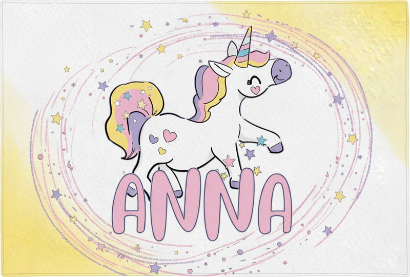 Tæppe til børneværelse med magisk unicorn design - TenStickers