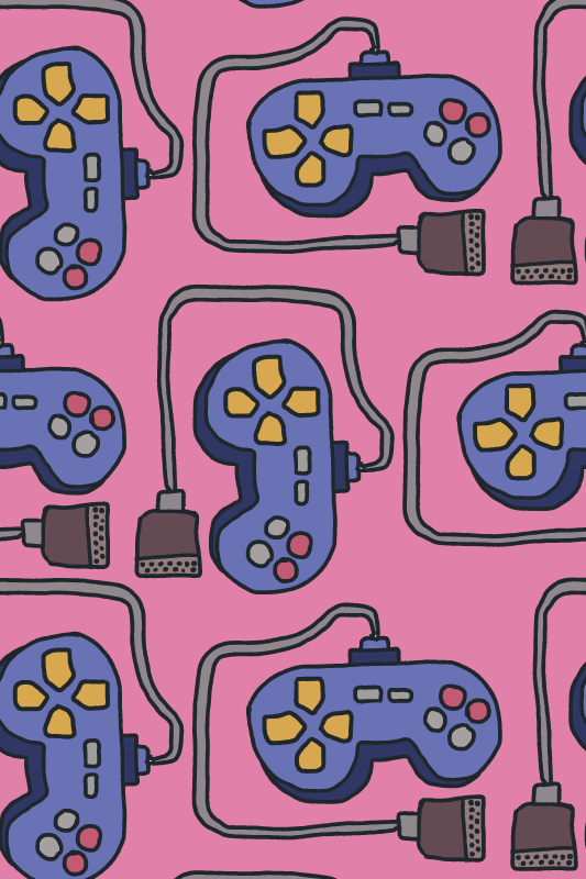 Vinyl tæppe med spil retro controller mønster - TenStickers