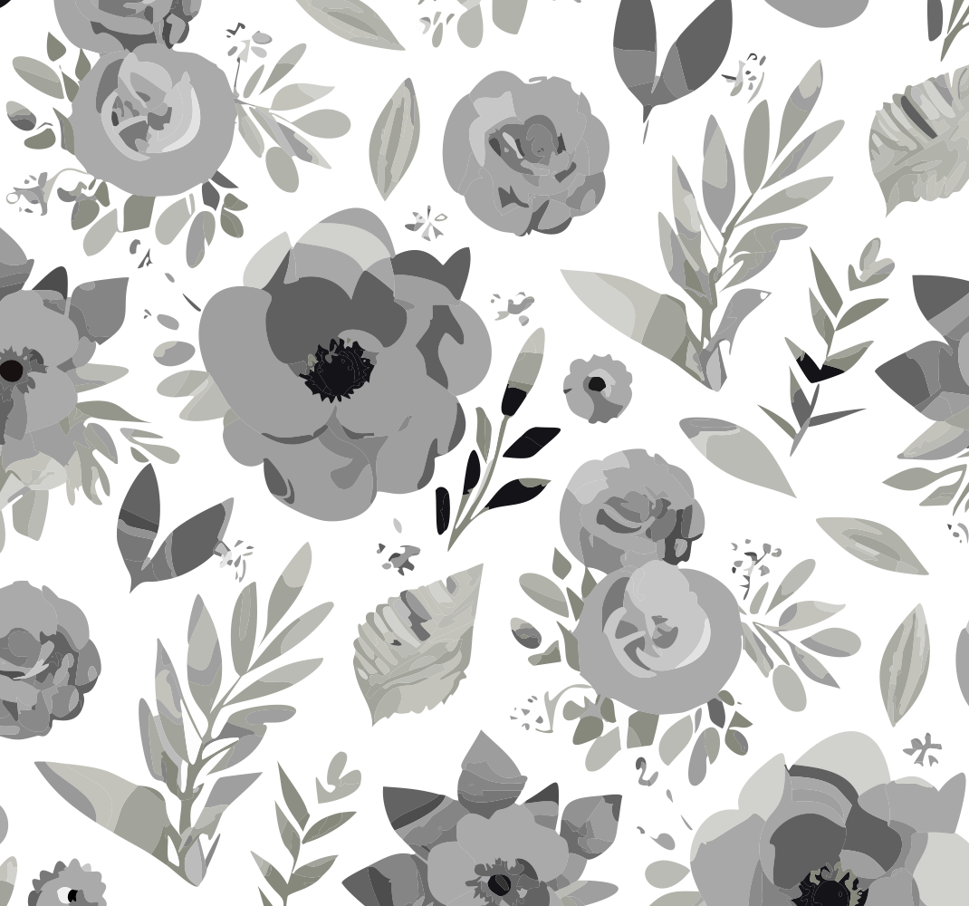 Grå vinyl tæppe aquarella blomster - TenStickers