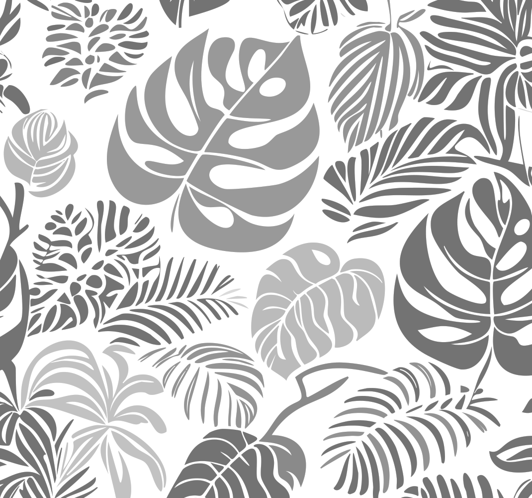 Grå vinyl tæppe med monstera blade - TenStickers