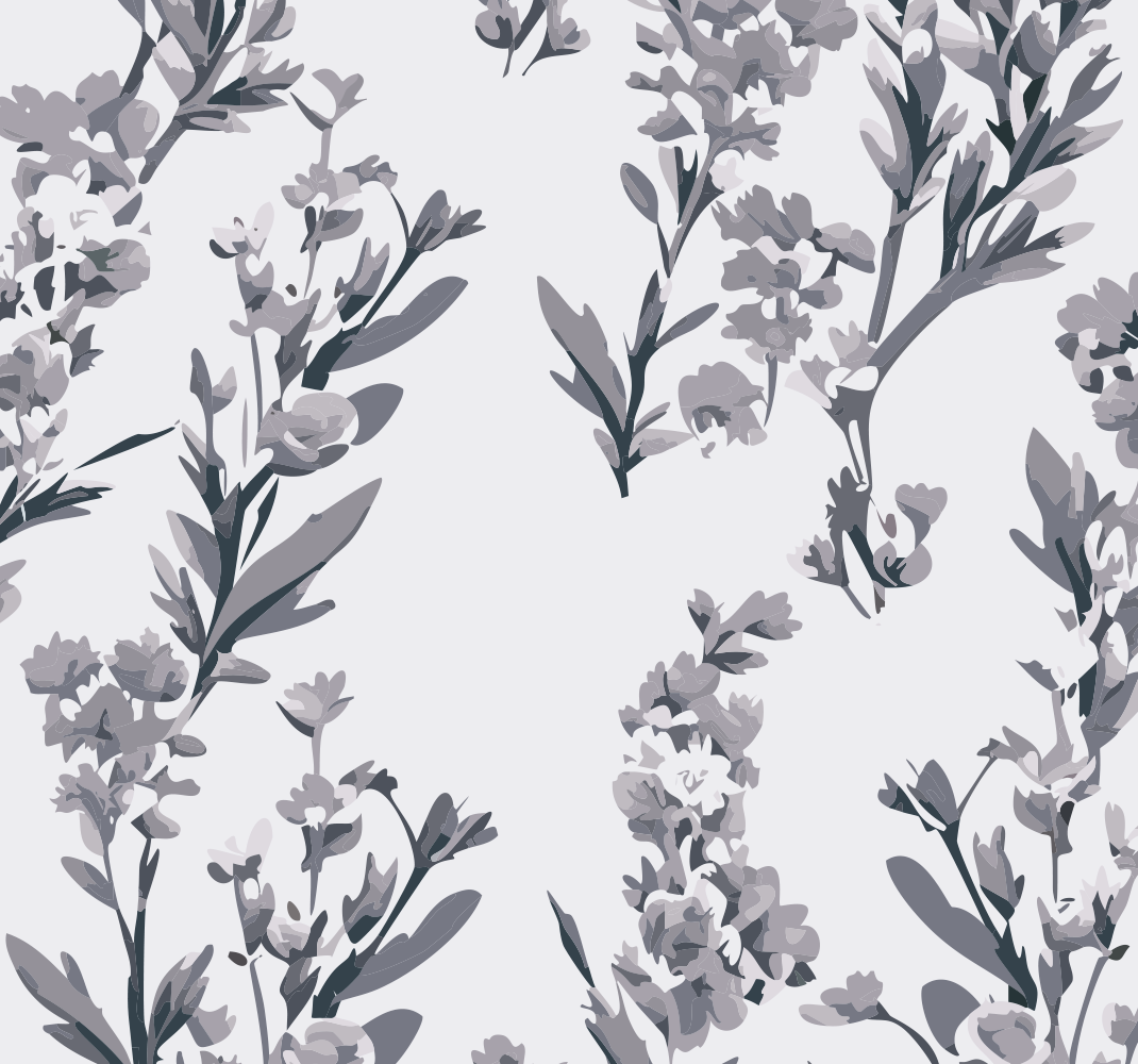 Grå vinyl tæppe med blomsterdesign - TenStickers