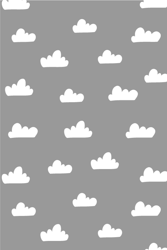 Grå vinyl tæppe overskyede himmel - TenStickers