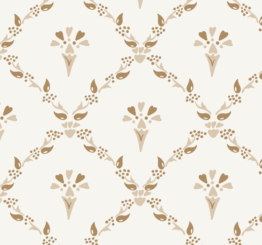 Vinyl tæppe beige hexagonalt blomstermønster - TenStickers