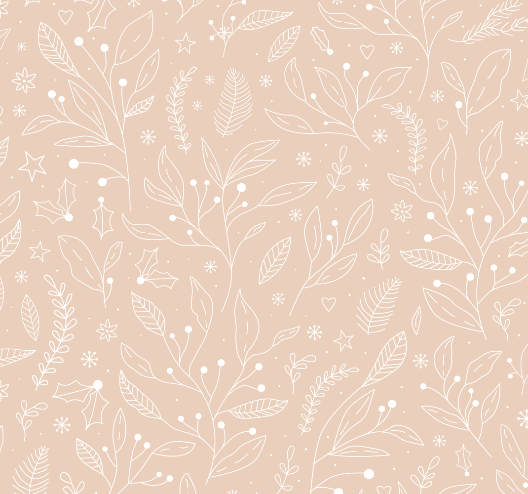 Vinyl tæppe beige juleplanter - TenStickers