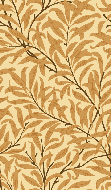 Vinyl tæppe beige botanisk bladprint - TenStickers