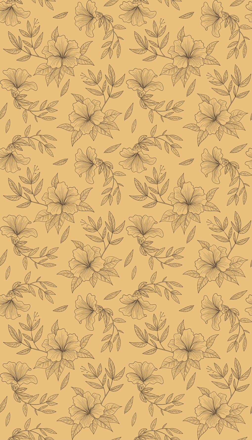 Vinyl tæppe beige smukke silhuet blomster - TenStickers
