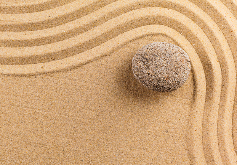 Vinyl tæppe beige med tekstureret zen kugle - TenStickers