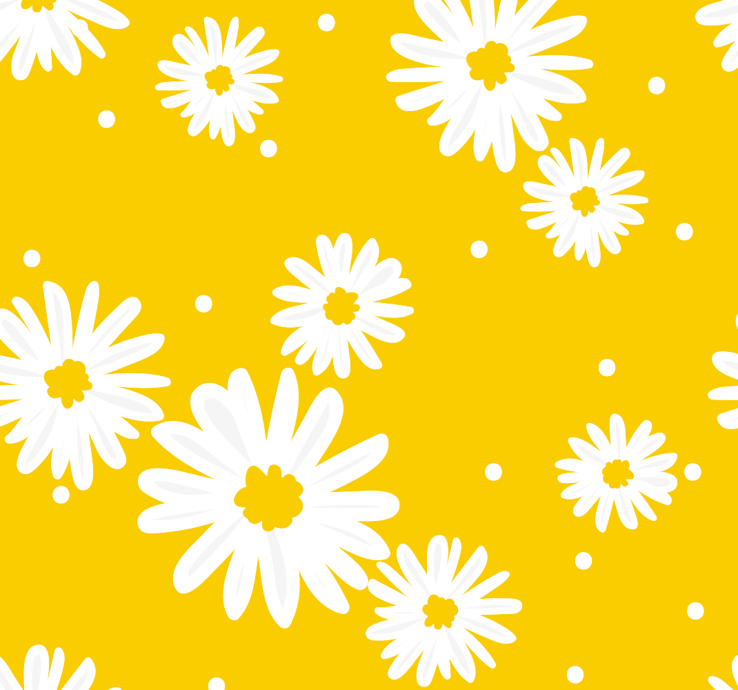 Vinyl tæppe gul med margueritblomster - TenStickers
