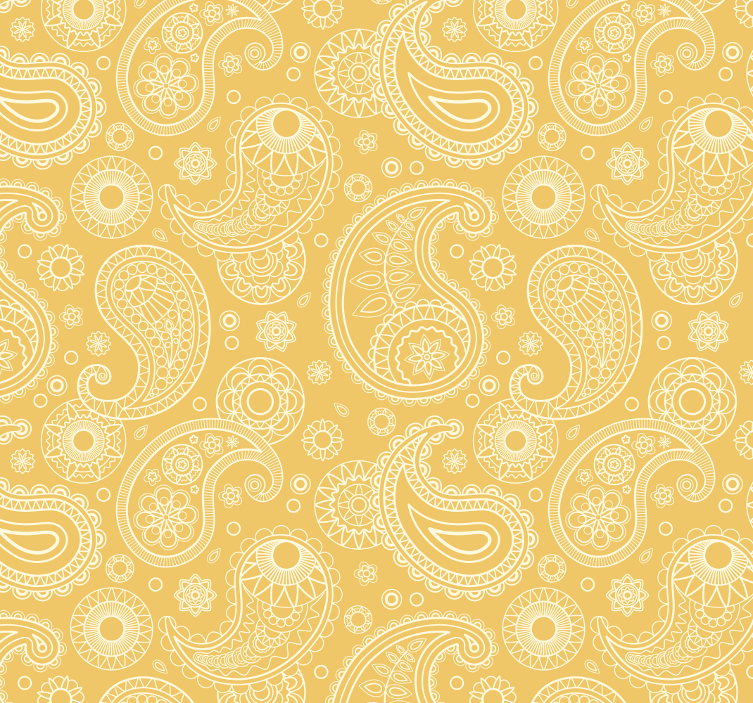 Vinyl tæppe gul arabisk paisley - TenStickers