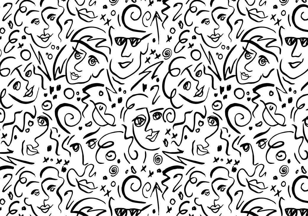 Hvidt vinyl tæppe med sort og hvid graffiti kunst - TenStickers