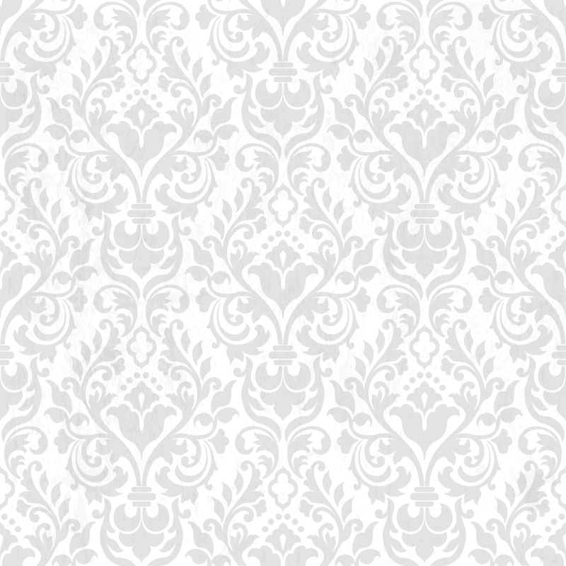Hvidt vinyl tæppe grunge damask design - TenStickers