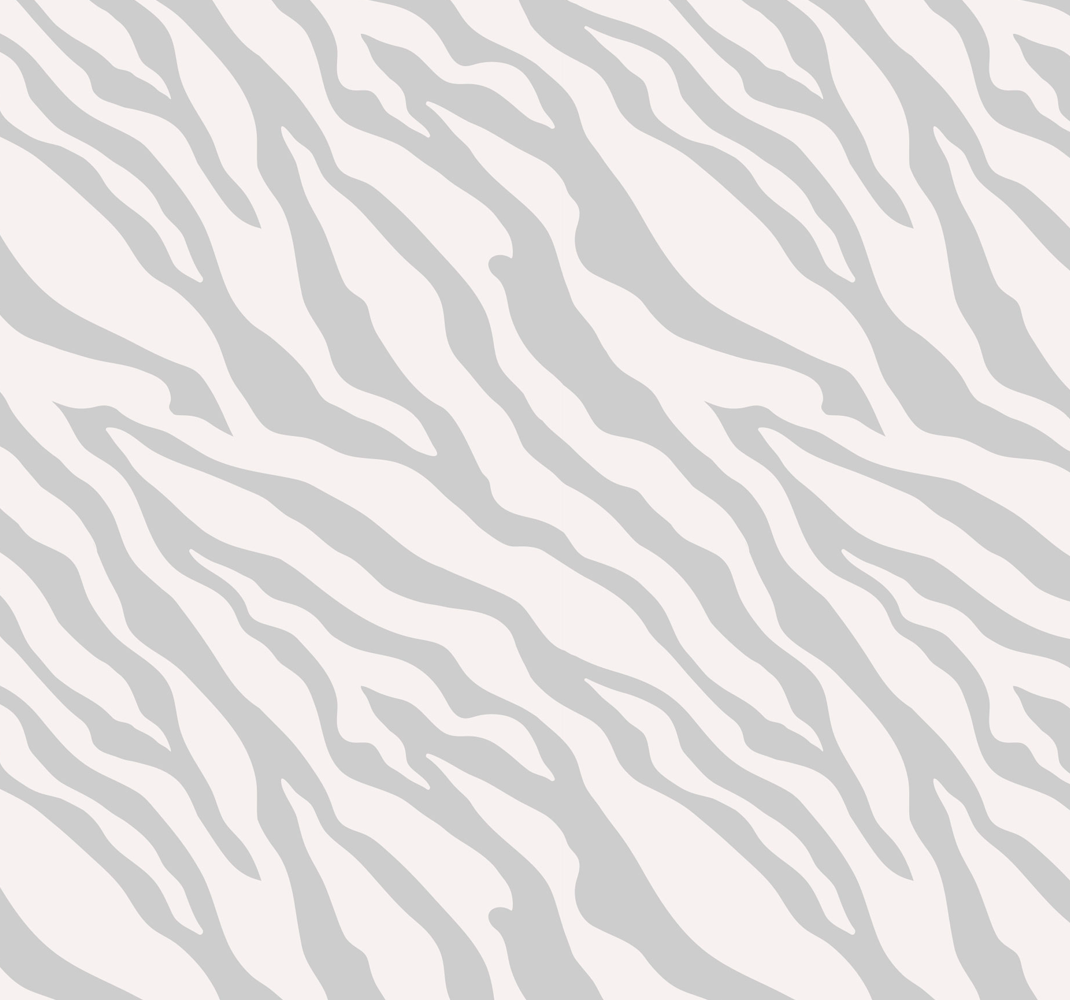 Hvidt vinyl tæppe med lys grå zebra mønster - TenStickers