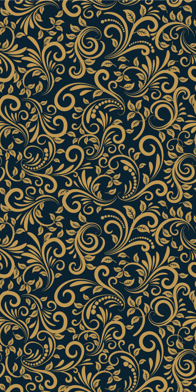 Brune vinyl tæppe versace guld sort - TenStickers