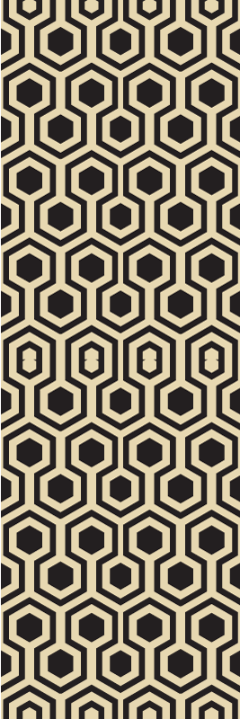 Brune vinyl tæppe med design i kosmopolitisk hexagon - TenStickers