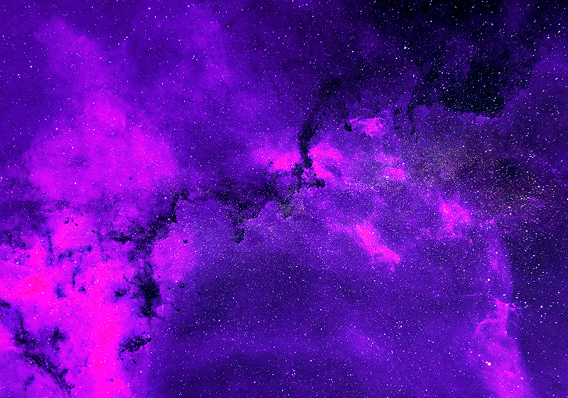Lilla vinyl tæppe i kosmisk tåge design - TenStickers