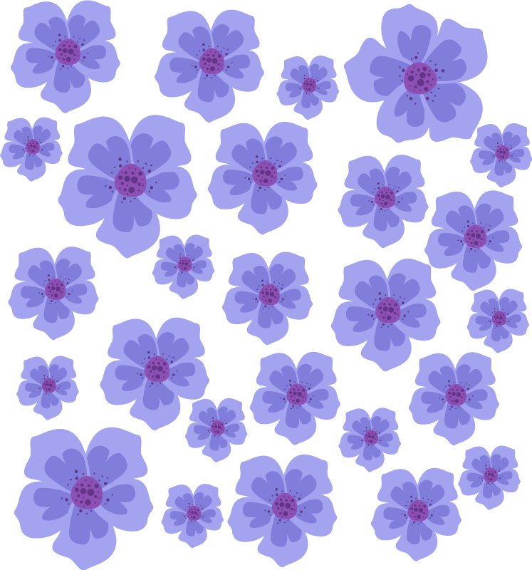 Lilla vinyl tæppe med lilla blomster til cykel - TenStickers