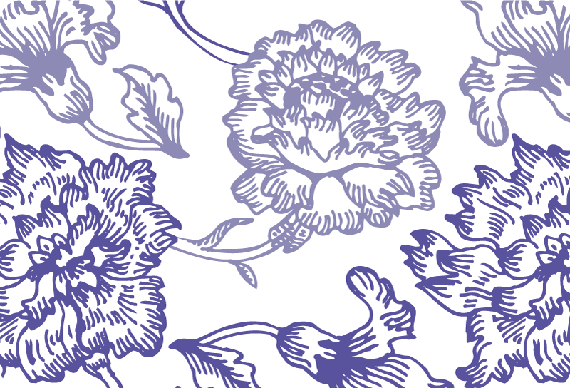 Lilla vinyl tæppe med blødt lilla blomstermønster - TenStickers